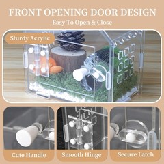 Jumping Spider Enclosure for Small Species, Acrylic Reptile Terrarium Habitat…