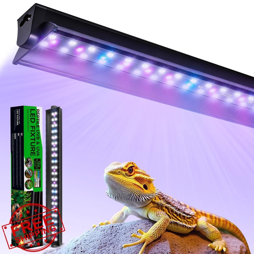 REPTITRIP 19.6″ T5 UVB LED Reptile Light Bearded Dragon