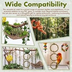 3 Pcs Snake Climbing Vines Climbing Rings Woven Hammock Reptile Enrichment