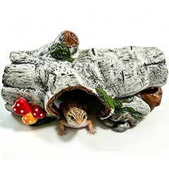 Reptile Hide Cave, Resin Hollow Tree Trunk Hideout, Terrarium Habitat Shelter…