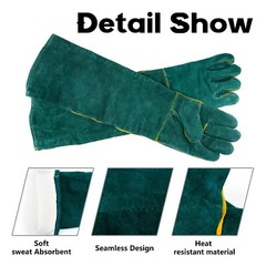 Animal Handling Gloves Leather Padding Dog Cat Scratch Protection Grabbing Glove