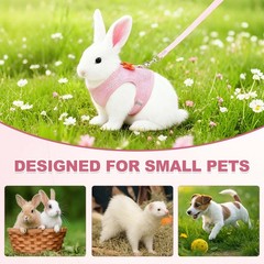 Rabbit Harness and Leash Small Pet Cute Vest Harness Leash L Red