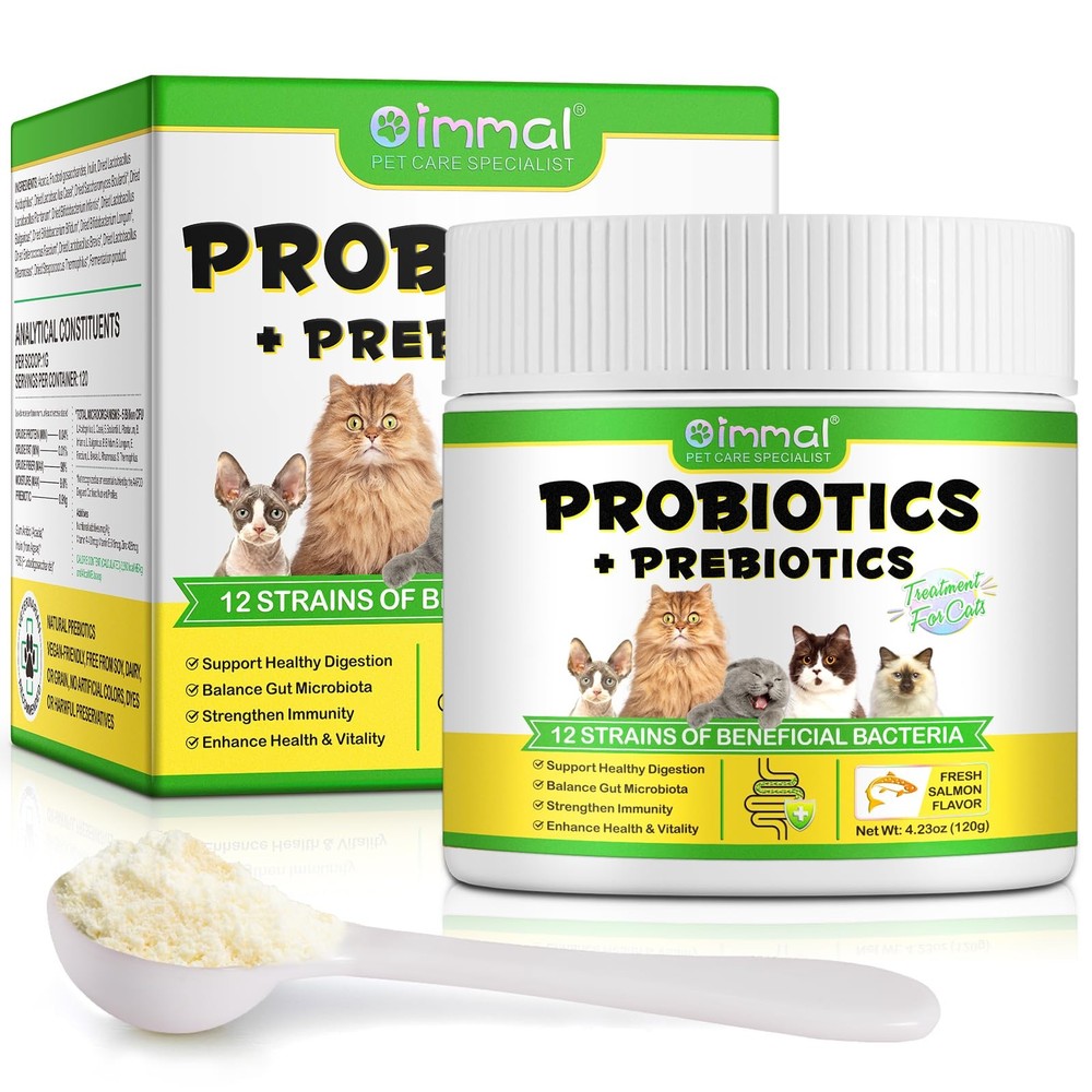 Probiotics for Cats – Cat Probiotic Powder Digestive Supplement with Digestiv…