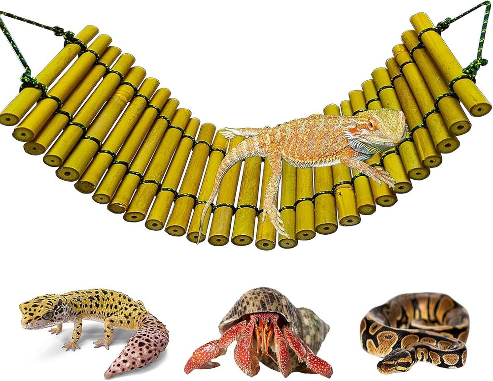 Bearded Dragon Tank Accessories Reptile Climbing Hammock Bridge Lizard Lounger