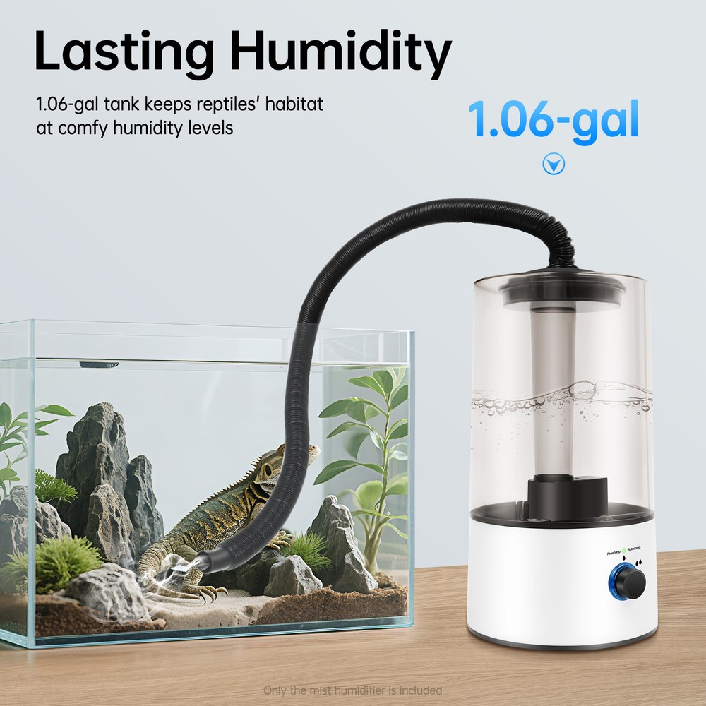 110V Electric Pet Humidifier Reptile Mister Terrarium Fogger for Lizard Snake 4L