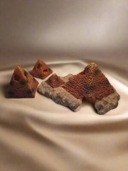 3 PIECE SET Pyramid Hide Decorations for Reptile and Arachnid Terrariums & MORE
