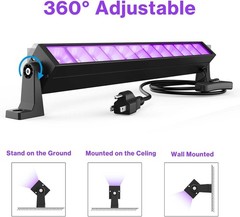 40W LED Black Light Bar for Glow Party, Blacklight with Plug &Switch,