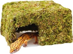 Leopard Gecko Tank Accessories Reptile Moss Hide Cave Adjustable Humid Tank