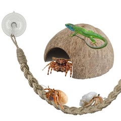 Hodpyihc 2PCS Hermit Crab Accessories，25.9inx1.58in Reptile Climbing Rope，Nat…