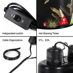 Nano Dual Dome Reptile Light Fixture and 25W Reptile Heat Lamp Combo Pack, Mi…