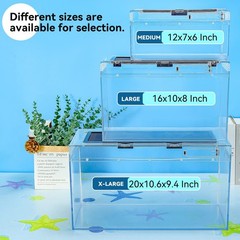 16x10x8 Inch Turtle Tank Kit A High-Definition Aquarium with Heating Lamp, Fi…