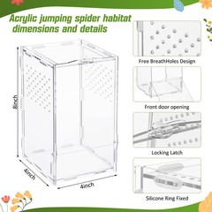 23 Pcs Jumping Spider Enclosure and Habitat Miniatures Figurines Set Clear Ac…