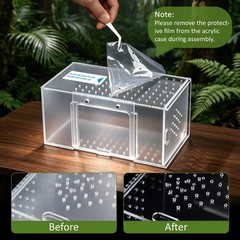 Jumping Spider Enclosure Kit, 4″ x 4″ x 8″ Escape Proof Praying Mantis Habita…
