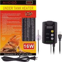 Under Tank Reptile Heater with Digital Thermostat – 104°F to 122°F Range
