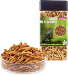 Reptile Food Dried Mealworms Pet Worms Food for Bearded Dragon, Lizard, Turtles,
