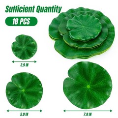 RAINFLOW 18PCS Lily Pads for Ponds Artificial Pond Plants Floating Flowers fo…
