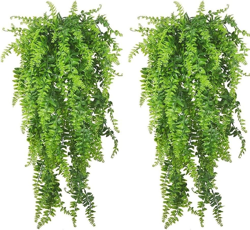 2 Pack Reptile Plants Terrarium Hanging Fake Vines with Suction Cup for Geckos