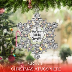 LIFE&FOOT Christmas Tree Ornaments 2025 Snowflakes Hanging Charm Decorative P…
