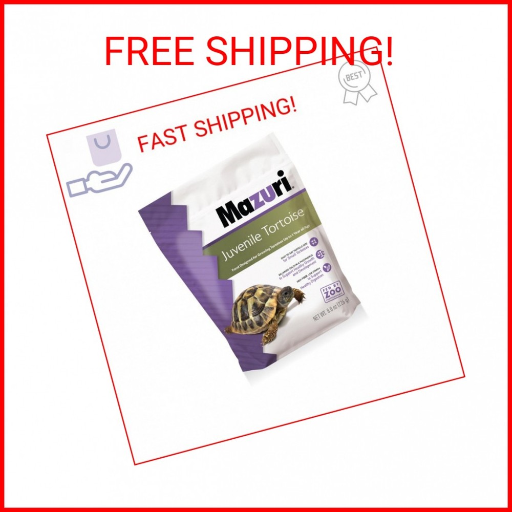 Mazuri | Juvenile Tortoise Food for Baby Tortoises | 8 Ounce (8 oz) Bag