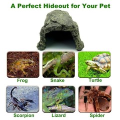 Besimple Aquarium Fish Hide Cave Decoration, Reptile Rock Hideouts Stone Cave…