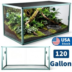 Reptile Enclosure 120 Gallon Large Reptile Terrarium Habitat Tank, 48″x24″x24″