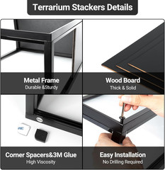 Space-Saving Terrarium Stacker for 30″ Reptile Enclosure, Easy Assembly