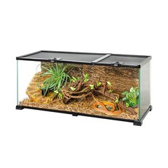 OiiBO 20 Gallon Reptile Tank, 30″ x 12″x 12″ Glass Terrarium Top Feeding & Du…