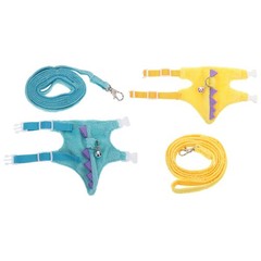 2Pcs Dino Plush Small Pet Harness and Leash Vest Comfortable Outdoor Use