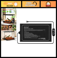 Reptile Heat Pad 18″x8″ Adjustable Temp Control 24W for 50-60 Gallon Tanks