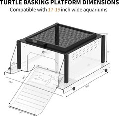Upgraded Turtle Basking Platform for Aquatic Turtles with Temp & Humidity Gauge