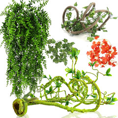 Reptile Vines Plants for Terrarium, Flexible Vines Jungle Climbing Branch with L