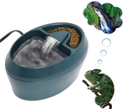Reptile Chameleon Waterfall Drinking Fountain, Food Bowl Water Cantina Drippe…