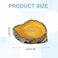 Reptile Food Bowl Reptile Feeding Dish Corner Bowl m 7.1″ Yellow