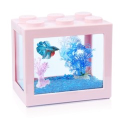 Small Betta Fish Tank, Stackable Mini Fish Tank Aquarium Tank Kit, 3/5 Gallon…