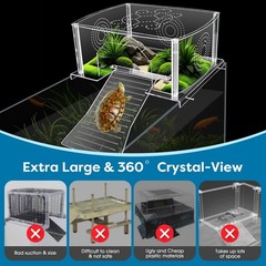 Extra Large Turtle Topper Basking Platform for Aquatic Turtles 40B/75G, Above…
