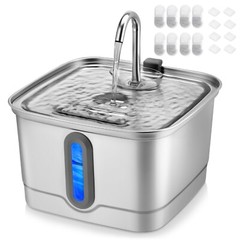 Stainless Steel Cat Water Fountain, 101oz/3L Automatic Pet Water Fo… Fast Ship