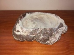 Terrarium Decoration: Imitation-Stone Watering or Feeding Bowl/Basin, Large