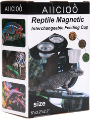 Gecko Feeder Ledge with 6 Pack Plastic Bowls Crested Gecko Food Dish Strong Magn