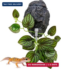 Reptile Water Dish with Dripper, Adjustable Wall-Mounted Water Bowl for Terrariu