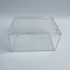 SOEZUZ Clear Acrylic Reptile Terrarium, Breathable Lid Reptile Habitat Tank