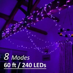 Solhice 60ft Black Light String Lights for Glow Party, 240 60ft,