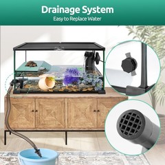 Oiibo Glass Turtle Tank Kit, 10 Gallon 20″ x 12″ x 10″ Turtle Tank Starter Ki…