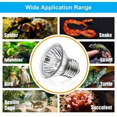 Reptile Heat Lamp Turtle Heating Light 4PCS 50W UVA UVB Heat Bulb Simulated S…