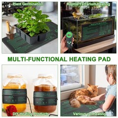 Seedling Heat Mat with Built-in Thermostat 2 Pack, 10″ x 20.75″ Waterproof Pl…