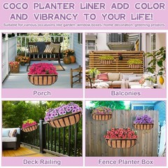 Riare 4 Pack 36 Inch Trough Coir Liners for Planters, Pre-Formed Coconut Coir…