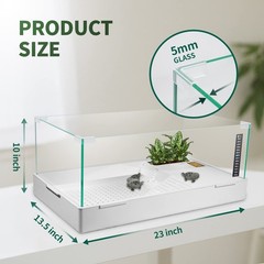 BETAZOOER Turtle Tank with Adjustable Water Pump Filter, Large(Glass), Glass