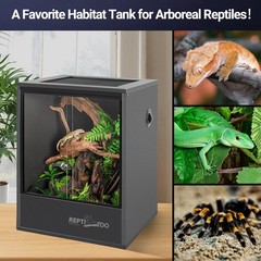 REPTI ZOO 30 Gallon PVC Tall Reptile Tank, 18x18x24 Reptile Terrarium for Fro…