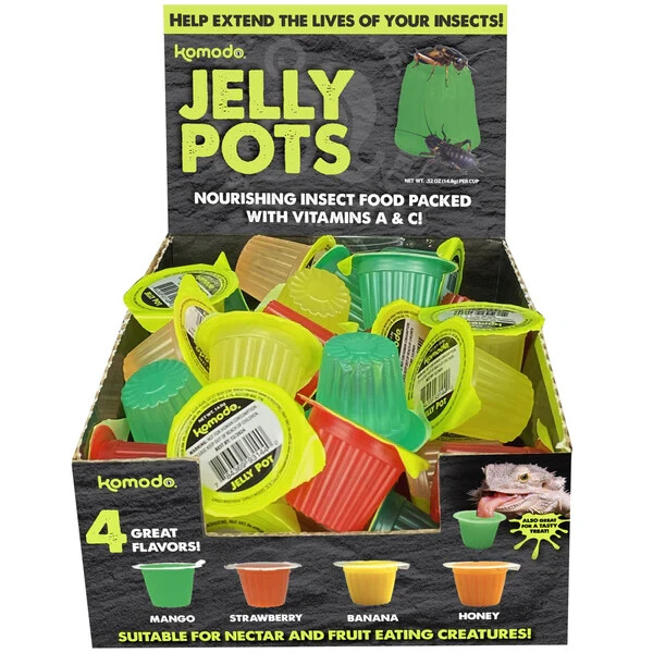 Komodo Jelly Pots Mixed Fruit Flavor Insect Food 40 Count Pack