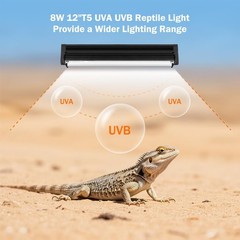 T5 10.0 UVB Reptile Light Fixture, T5 UVA UVB Light Tube Lamp Blub 8W 12″ for…