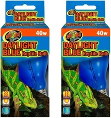 Zoo Med DB-40 Daylight Blue Incandescent Reptile Bulb 40 Watts (2 Packs)